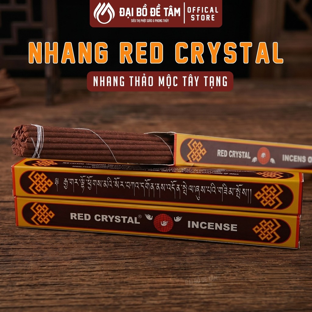 Nhang Tây Tạng Red Crystal DRIKUNG – nhang thảo mộc 23 vị, 27 cây, dài 25cm