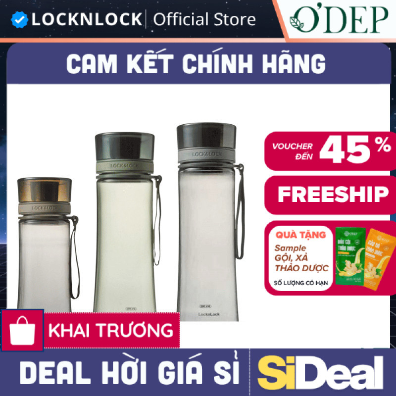 Bình nước nhựa LocknLock Tritan Spout Line  480ml Chính hãng ABF661   LOCKNLOCK - SIDEAL SIL