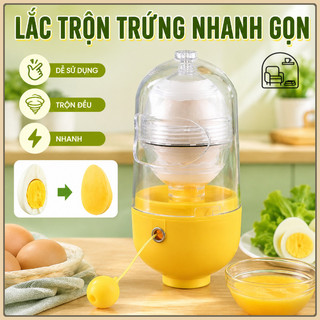 Máy Lắc Trứng Kéo Tay – Trộn đều Lòng đỏ Và Lòng Trắng, đánh Bông Trứng, Tách Trứng Tiện Lợi