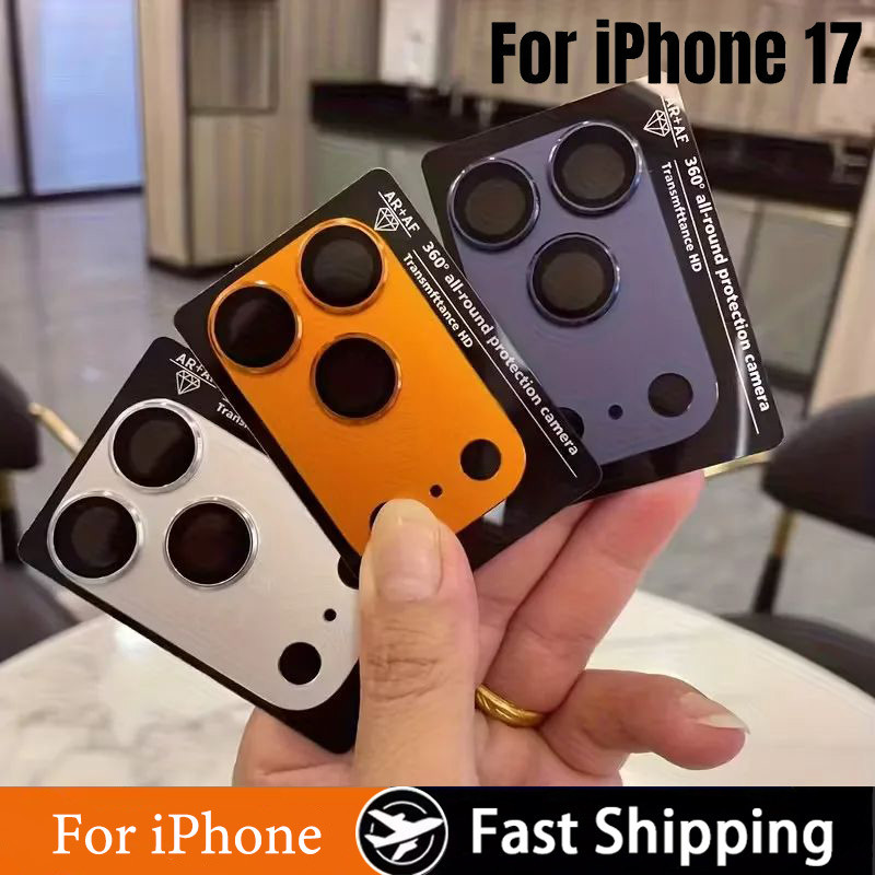 Miếng dán kính cường lực bảo vệ ống kính camera khung nhôm cho iPhone 17 Pro Max iP17 Air ip17Pro ip