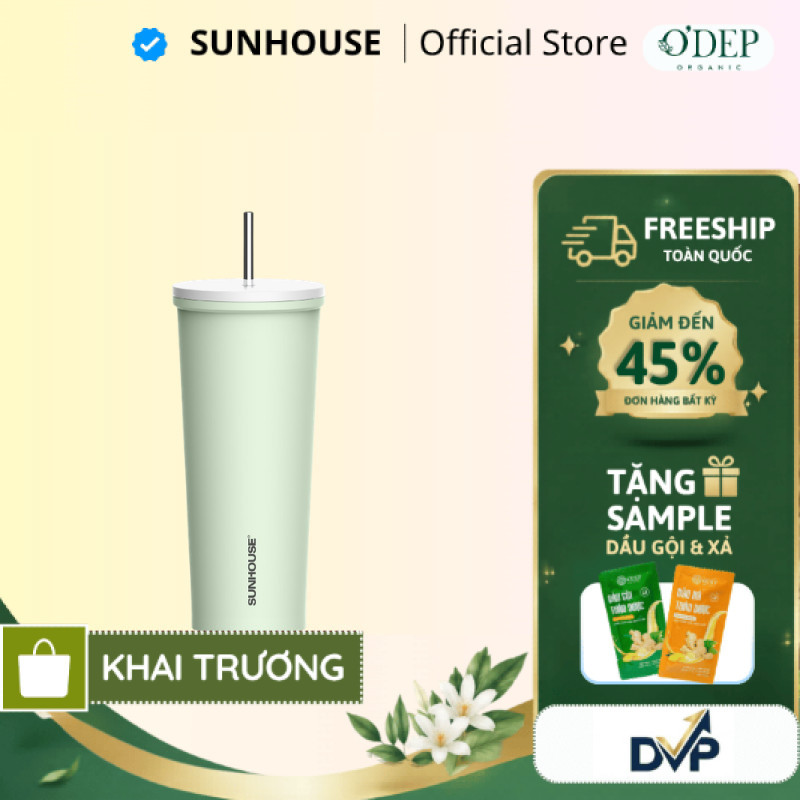 Ly giữ nhiệt Lightly Sunhouse 650ml, inox 304 nắp kín chống rò rỉ KS-TU650LG - SHOP DVP