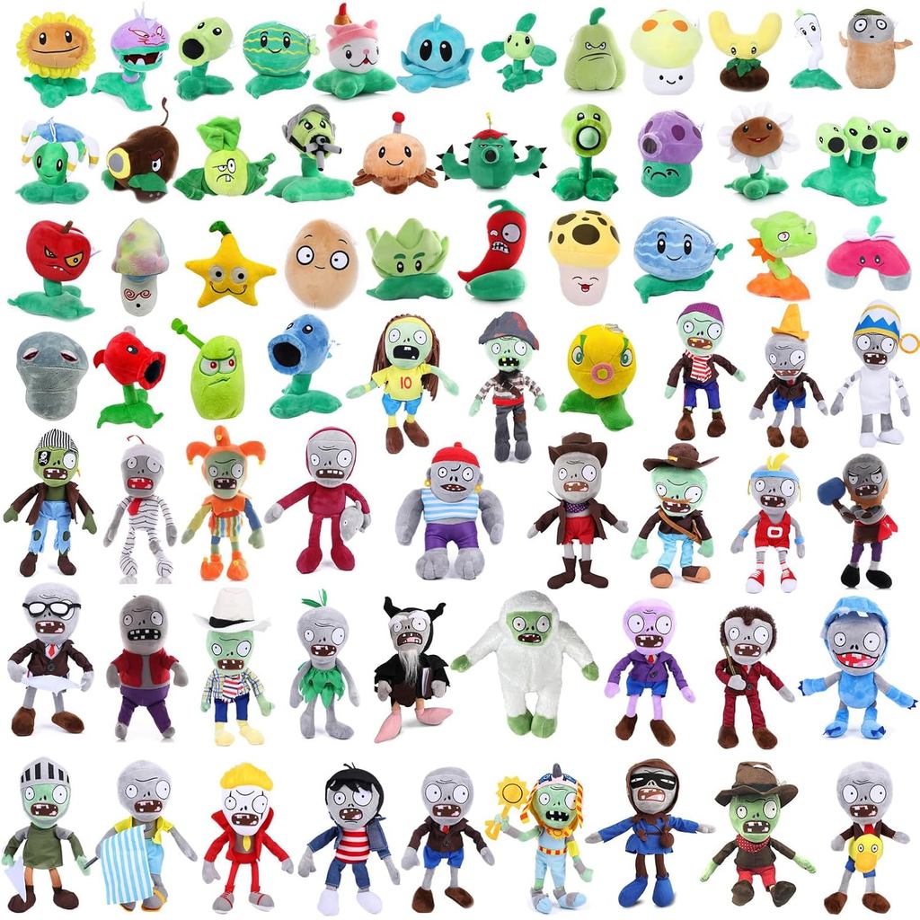 JHESAO 3 Cây Và Zombie PVZ Thực Vật Sang Trọng Zombies Bộ Đồ Chơi, 1 2 Nhồi Bông Mềm Búp Bê PVZ Sang