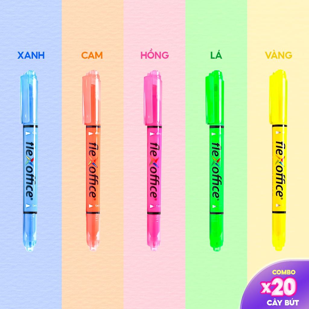 Combo 10 Bút dạ quang FlexOffice FO-HL01
