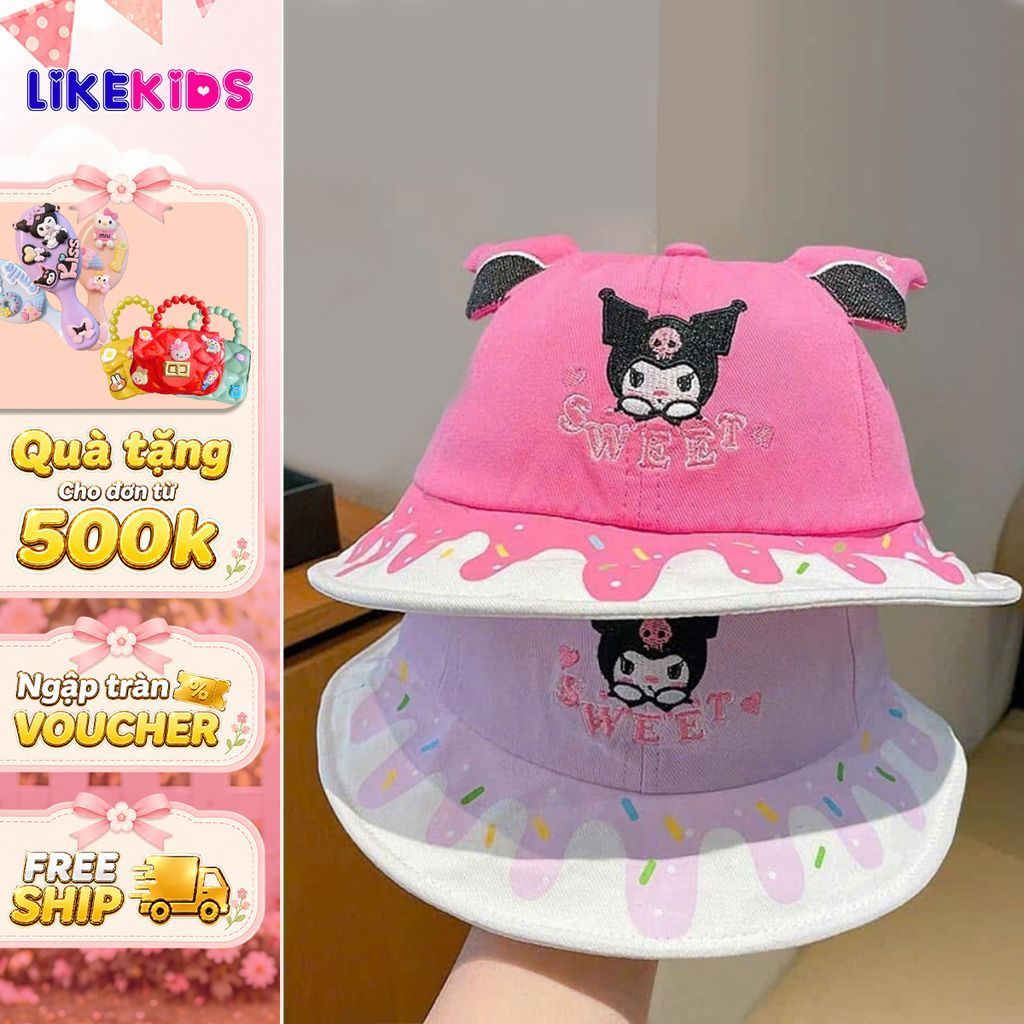 NÓN BO cho bé gái hoạ tiết KURO - LikeKids