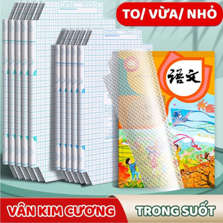 Decal Bọc Sách Giáo Khoa Dạng Dán Tệp 10 Tờ 3 Size Khác Nhau Chống Nước, Bụi Bẩn, Bào Mòn Tặng Nhãn Vở