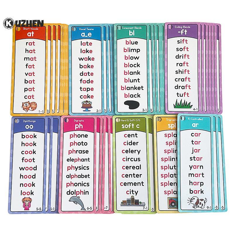 KUZHEN Phonics Danh sách từ, 117 nhóm Danh sách cột từ ngữ âm, Dụng cụ hỗ trợ giảng dạy xây dựng từ 