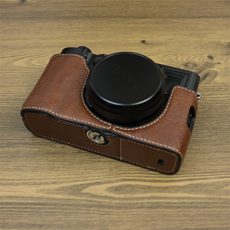 Thích hợp cho túi đựng máy ảnh đơn Fuji x100vi x100 Vỏ da thế hệ thứ 6 Đế x100vi Vỏ nửa vỏ