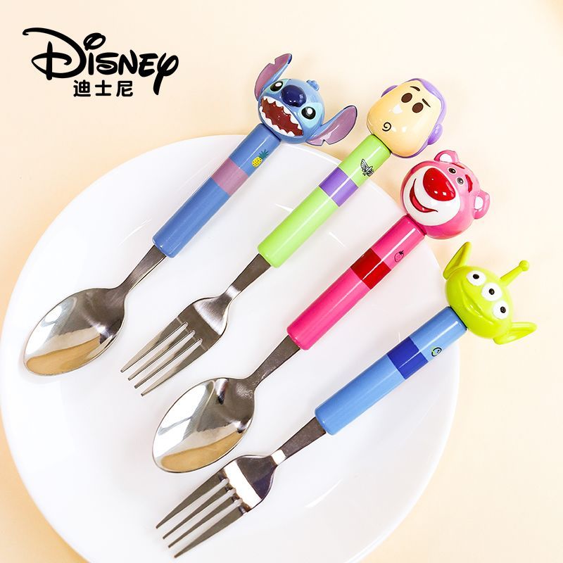Stainless steel baby fork and spoon8cc Children's Disney Tableware for Elementary School Students Fo