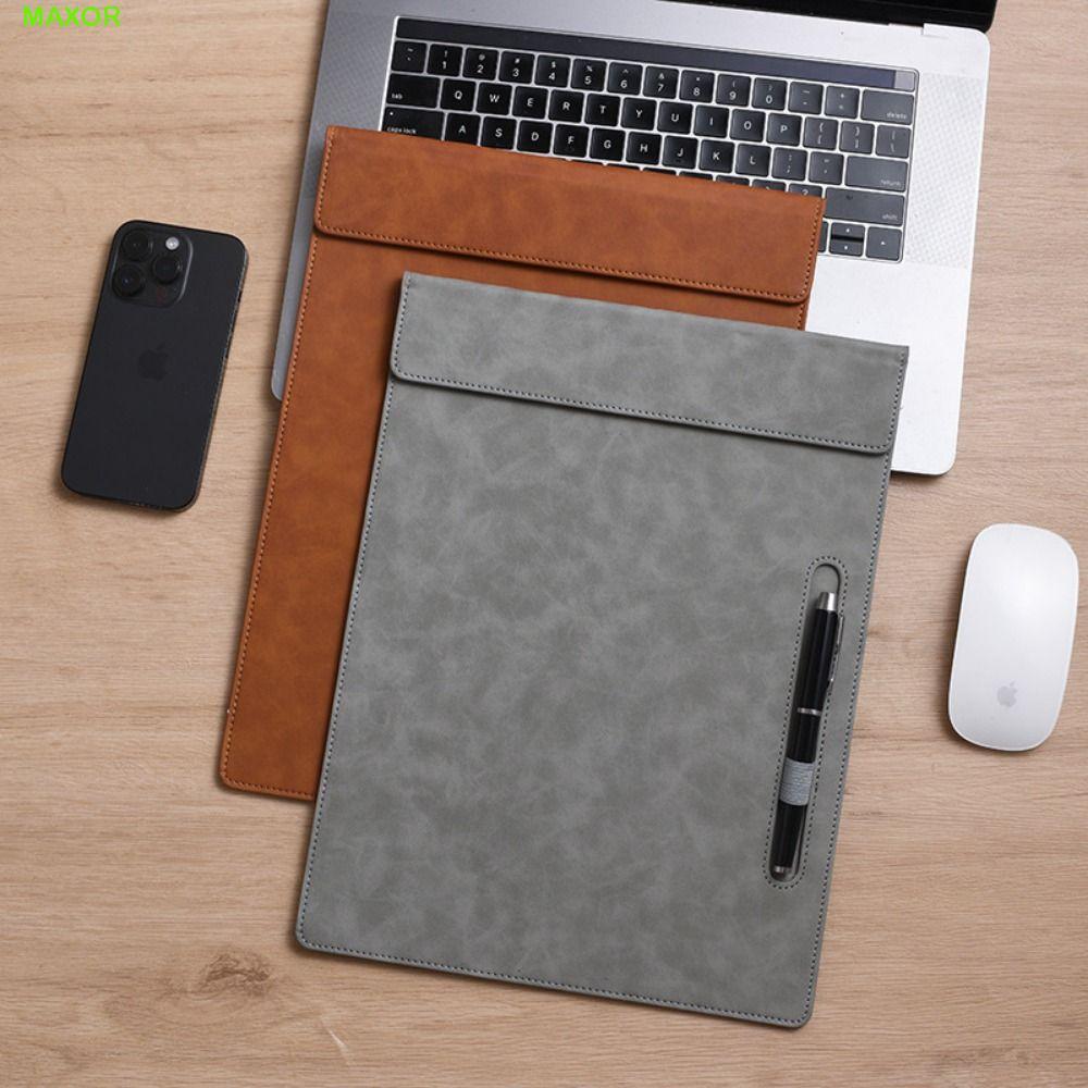 Clipboard viết MAXOR, Thư mục tập tin a4 bằng da PU, Kẹp Menu thư mục có bút Chèn thư mục giấy di độ