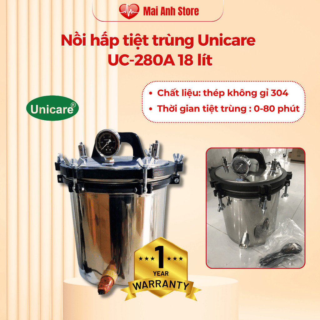 Nồi Hấp Tiệt Trùng Unicare UC-280A (280A) 18 Lít HNC