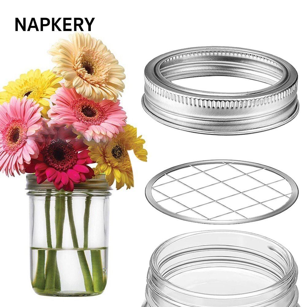 NAPKERY 1 Nắp Bình Hoa Mason, Tiết Kiệm Không Gian Với Lưới Vuông Nắp Tổ Chức Hoa, DIY Chèn Mason Lư