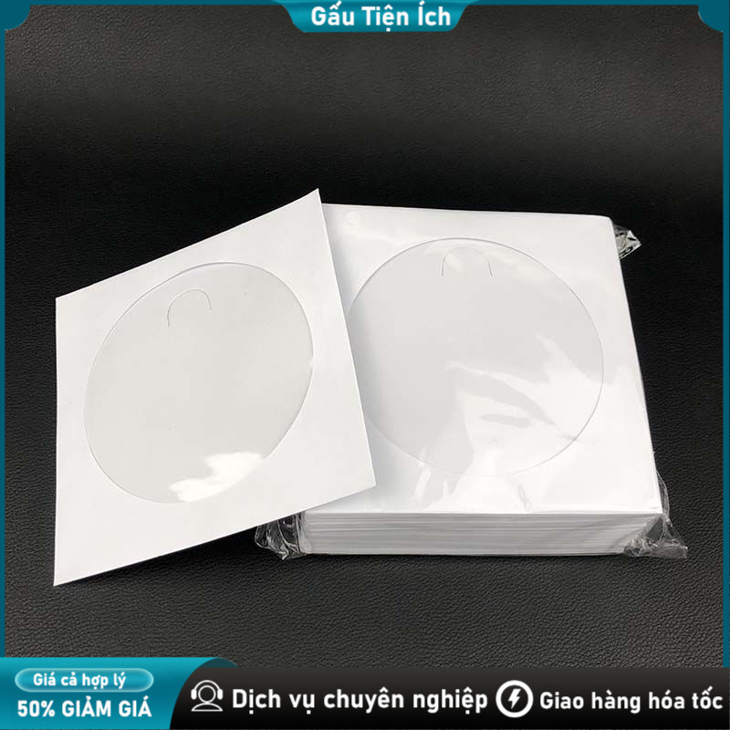Túi giấy đựng đĩa CD 80g 12cm màu trắng 8cm, túi đựng đĩa CD DVD PP 12cm, Giấy trắng, Bảo vệ đĩa CD/