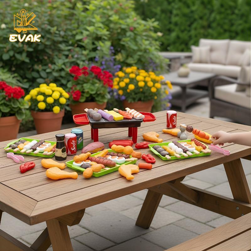 Alittlesetrtu Đồ Chơi Nhà Bếp Cho Bé BBQ Bộ Trẻ Em Mô Phỏng BBQ Nồi Nấu Ăn Đồ Chơi Giáo Dục VN