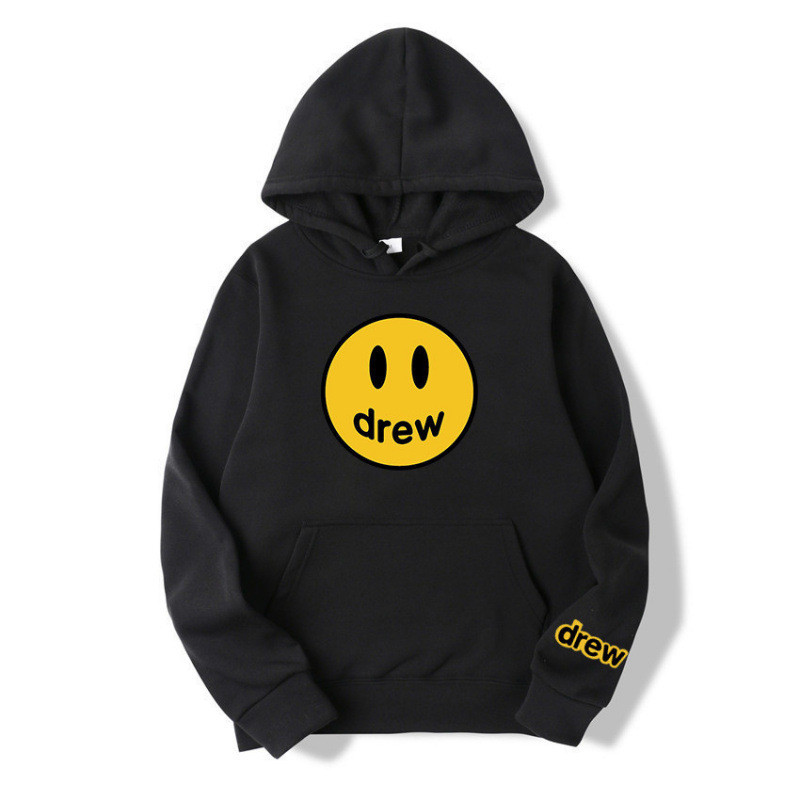DREWHOUSE Mặt Cười Lông Cừu Lót Áo Vẽ Justin Bieber Phong Cách Hailey Beaver Phong Cách Quần Áo Hợp 