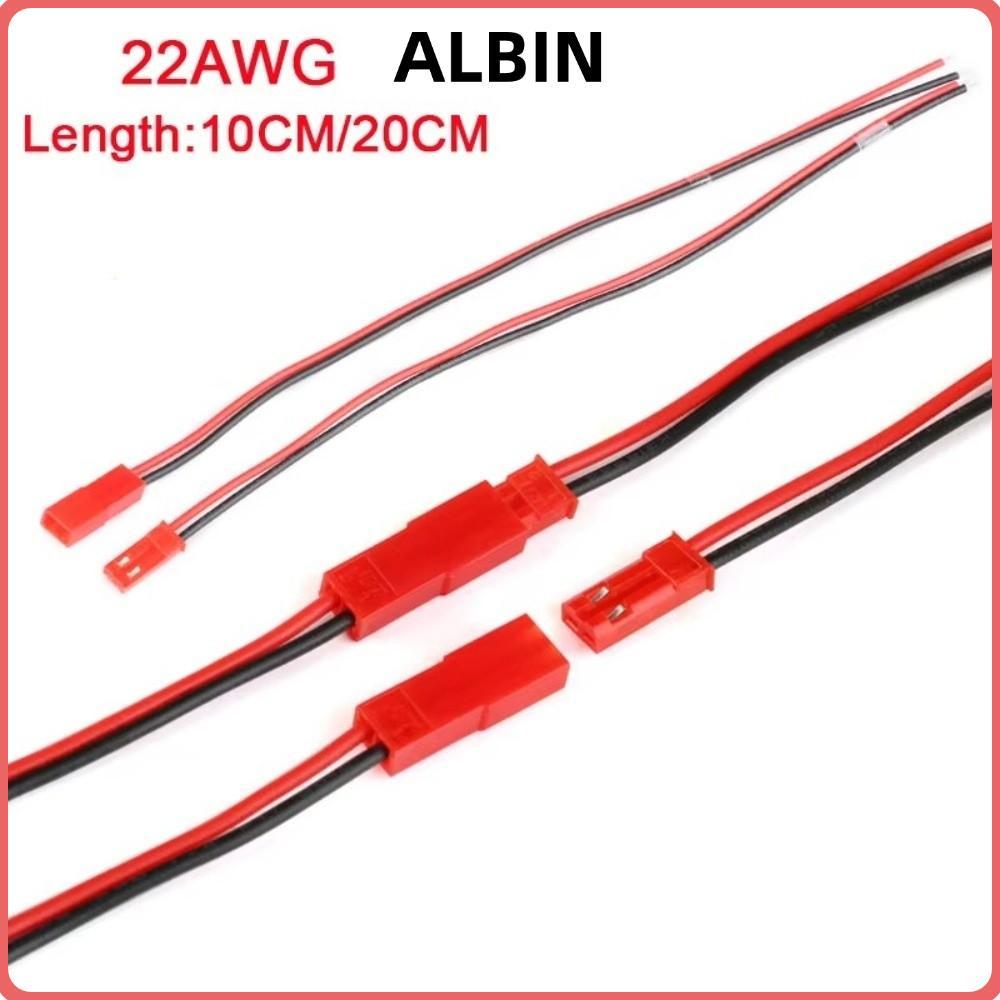 ALBIN 10 Cặp Cáp Kết Nối JST, 22AWG Đồng 2 Pin JST 2 Pin Thiết Bị Đầu Cuối Dây, Chịu Nhiệt Dễ Hàn Kế