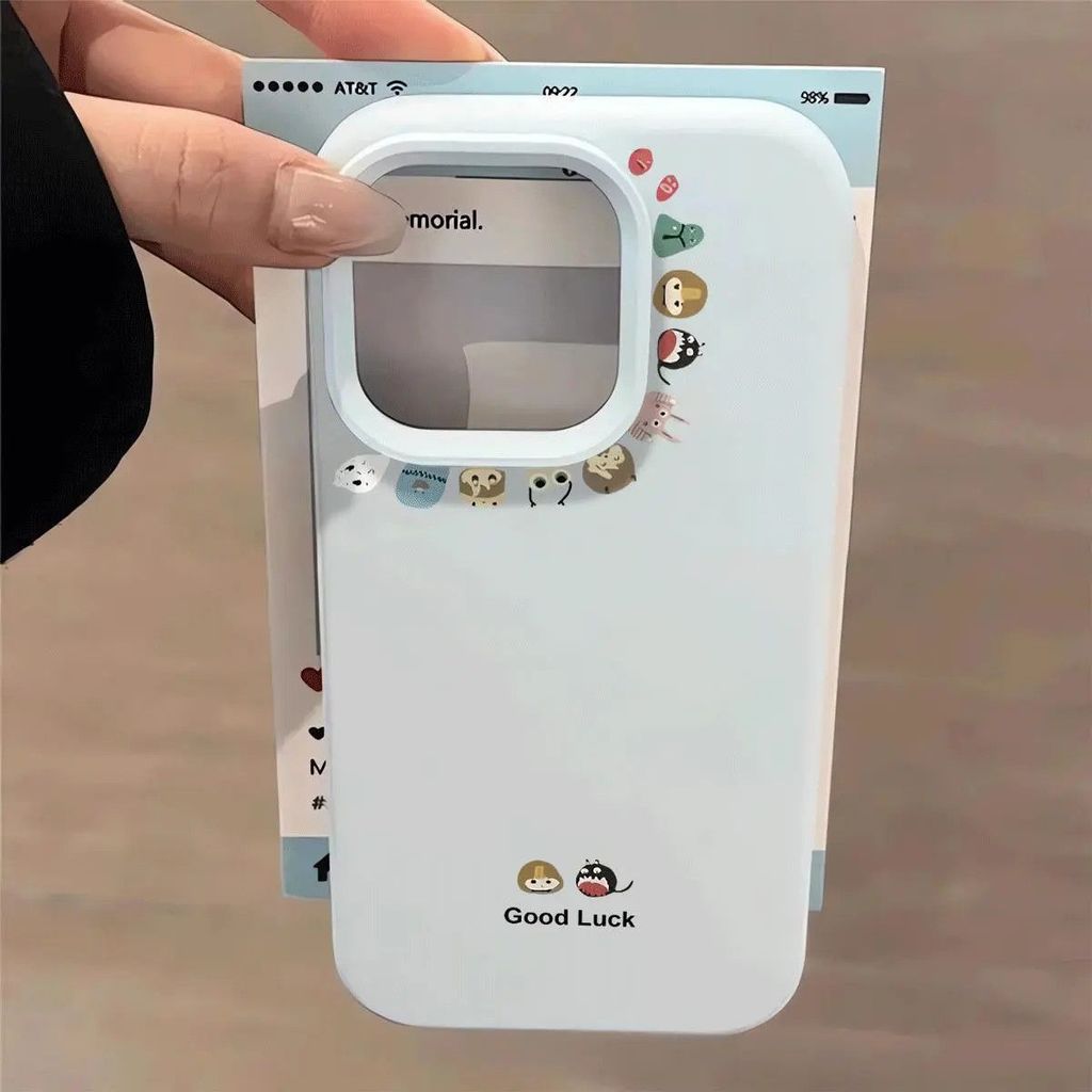 Good Luck Tiểu Quái Vật phù hợp với vỏ điện thoại iPhone 17/16pro, hình vẽ hoạt động,15