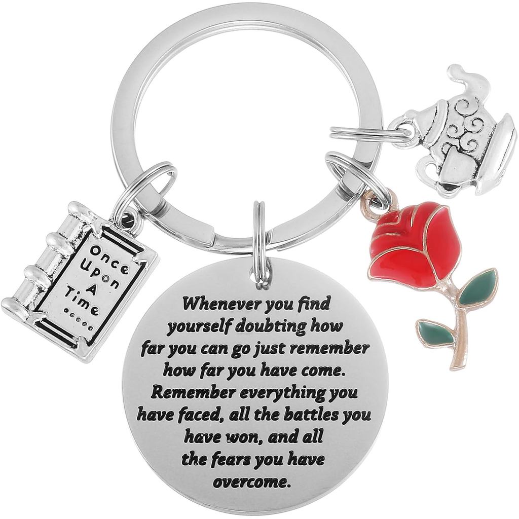 HUTIMY Beauty And The Rose Inspired Beast Gift for Girls Women Beauty And The Beast Inspired Móc khó