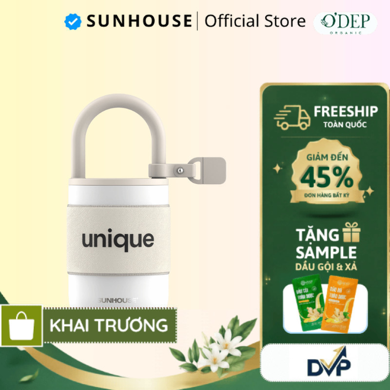 Bình giữ nhiệt Unique 300ml/400ml Sunhouse KS-TU300US/ KS-TU400UW - Inox 304 an toàn - Quai xách tiệ