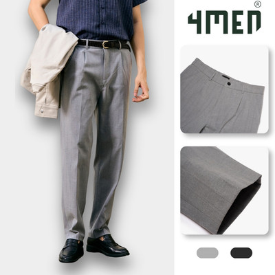 Quần Tây Sọc Vải Rayon Lưng Thun Form Regular 4MEN QT072 vải mềm, cao cấp, thanh lịch, nam tính, lịch lãm