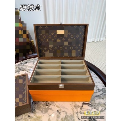 1PJD New walnut-colored jewelry storage box, jewelry box display tray