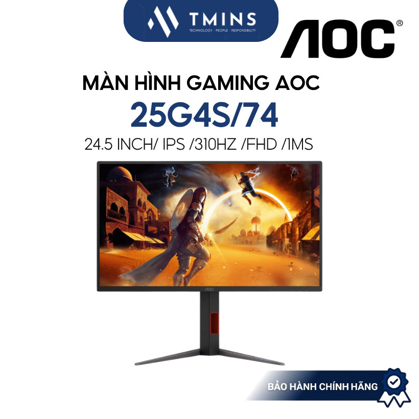 Màn Hình Gaming AOC 25G4S/74  ( 24.5 inch/ IPS /310hz /FHD /1ms ) - Bảo hành 36 Tháng