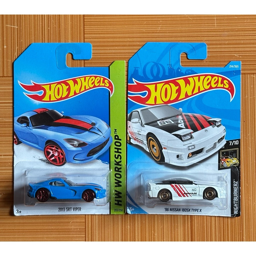 Combo 2 xe mô hình Hotwheels - ( Nissan 180SX Type X Advan + 2013 SRT Viper )