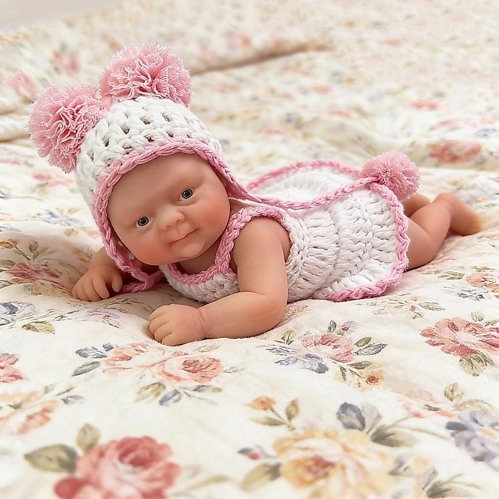 Búp bê trẻ em Mire & Mire Reborn 4.5 "Micro Preemie Full Body Silicone 13cm Búp bê bé gái sống động 