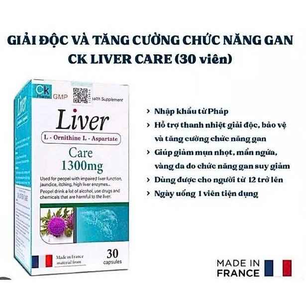 Liver Care 1300mg - Giúp giải độc gan, tăng cường chức năng gan ( nhập khẩu từ pháp)