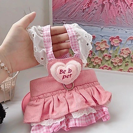 Váy dây dắt cho chó cưng Bichon Frise, váy mỏng cho mèo công chúa, chó con.
