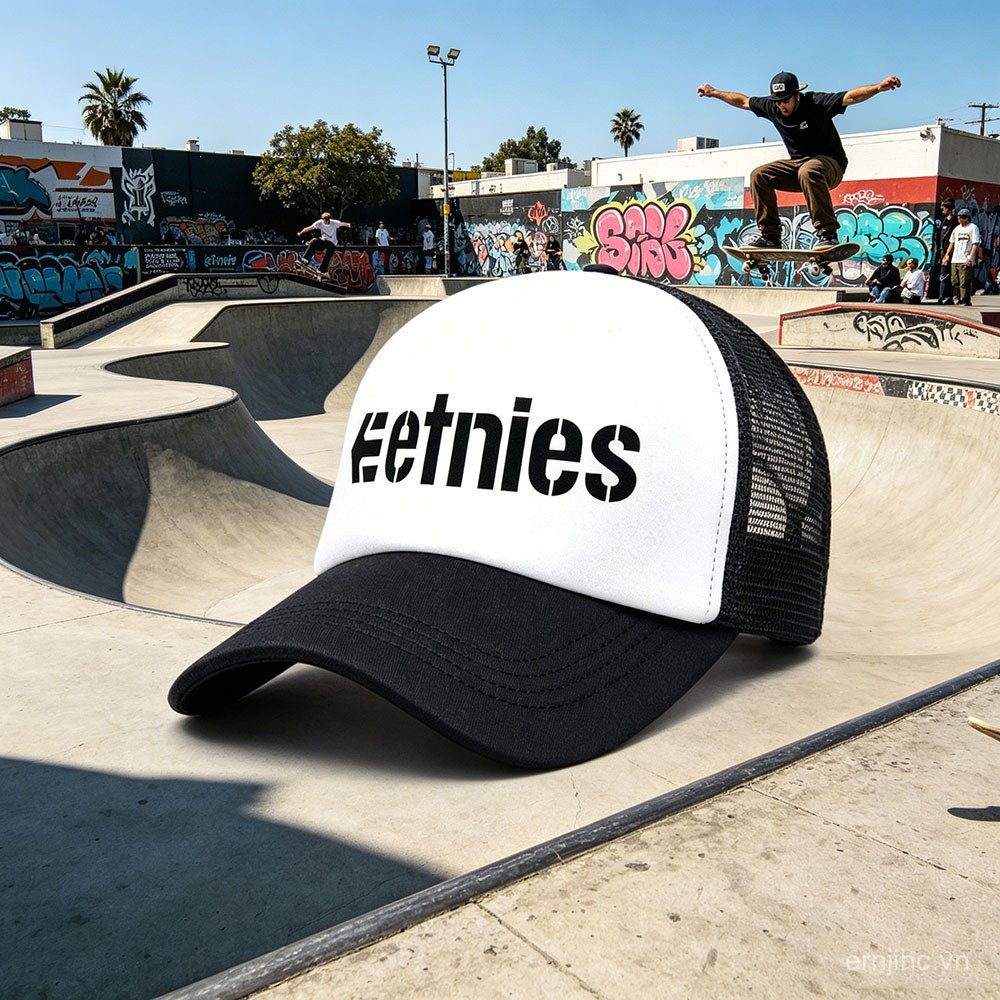 Đường Phố Skate Phong Cách Etnies Lưới Trucker Cap Hip Hop Urban Lưới Thoáng Khí Mũ Bóng Chày MRNX