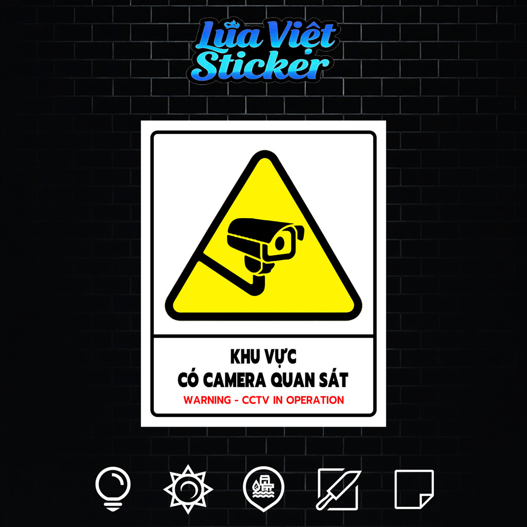 Biển Cảnh Báo Khu Vực Có Camera Quan Sát - Warning - Cctv In Operation