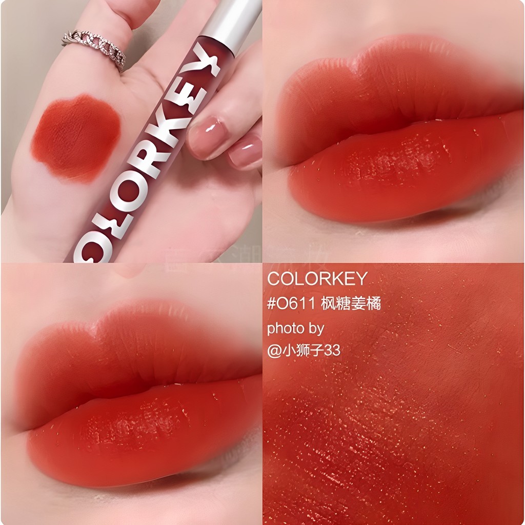 Colorkey Kolaqi Son Bóng Nước Sương Son Bóng Son Môi Nữ Gương Bóng Nhỏ Trứng Phục Sinh Son Bóng Kola