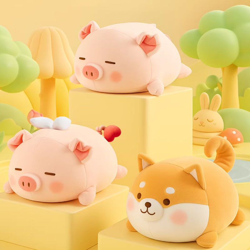MINISO MINISO Heo con cao cấp bob có cánh Búp bê lợn Vui nhộn Achai Gối Shiba Inu Búp bê