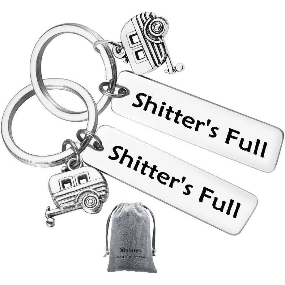 Xiahuyu 2 Chiếc Shitter 's Full Camper Móc Khóa Happy Camper RV Móc Khóa Quà Tặng Độc Đáo Cho Nam Nữ