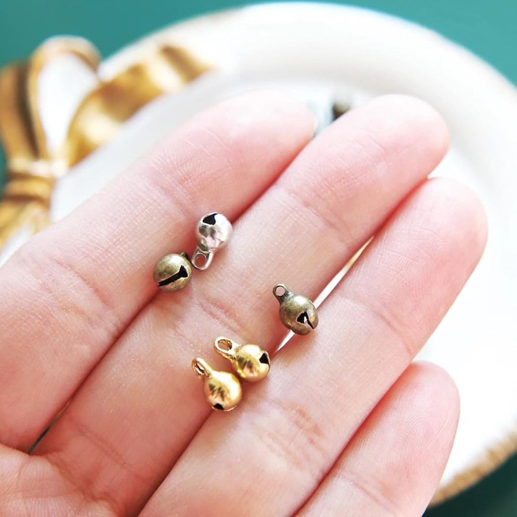 Chuông Jingle bằng đồng siêu nhỏ 5mm / 0,2 ", Chuông Mini, màu vàng, bạc và đồng, hoàn hảo cho trang