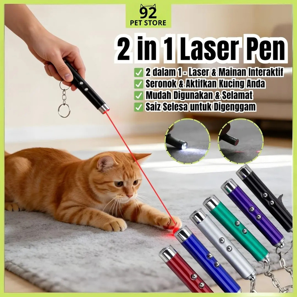 [92 PETSTORE] Bút con trỏ laser ngộ nghĩnh mới Cool 2 In1 Bút con trỏ Laser đỏ có đèn LED trắng Trẻ 