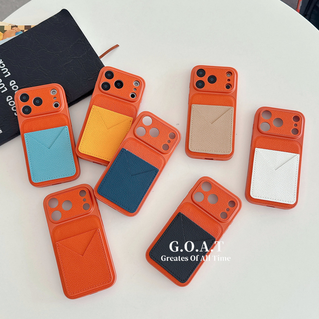 Vỏ túi đựng thẻ G.O.A.T Pattern kaki + V thích hợp cho iPhone 17 pro max iPhone 17 16 15 13 14 pro m