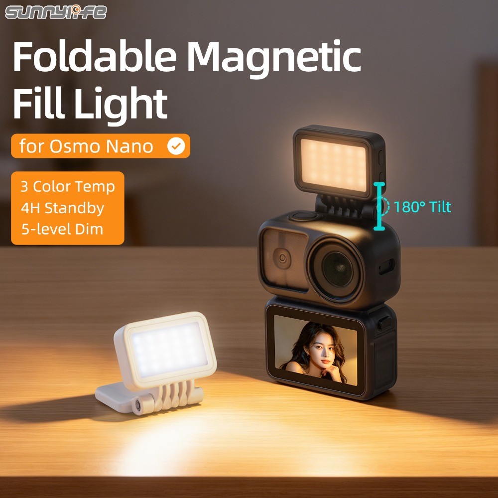 Dành cho đèn lấp đầy từ tính DJI Osmo Nano, thích hợp cho đèn mềm ba màu có thể điều chỉnh gấp DJI O