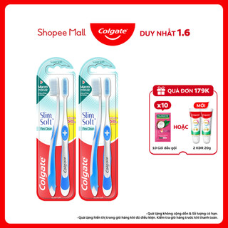 Bộ 4 bàn chải Colgate Slimsoft Flex Clean nguyên khối siêu mềm mảnh