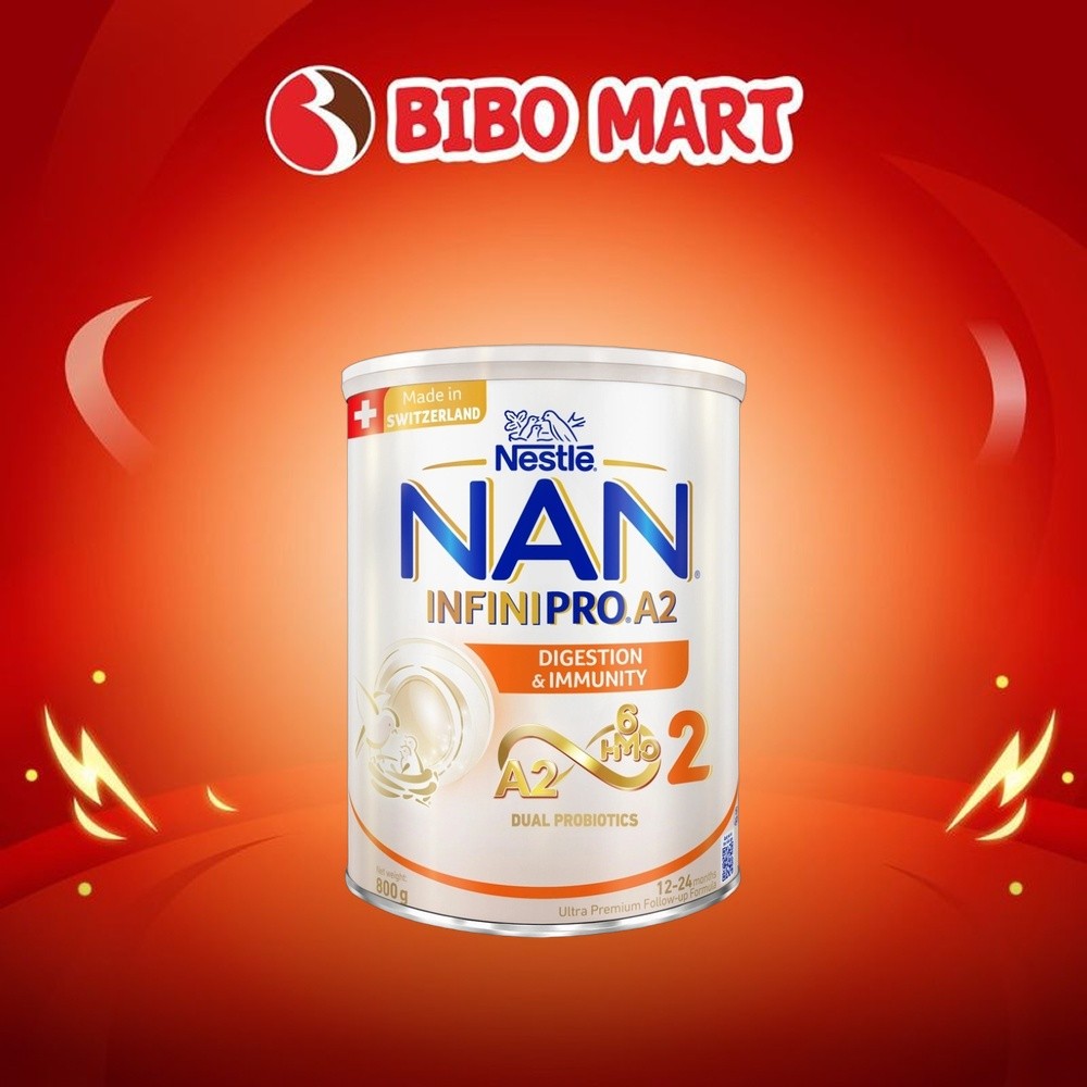 [MALL] Sữa Nan Infinipro A2 số 2 800g cho bé 1-2 tuổi - Đạm A2, 5HMO hỗ trợ tiêu hóa