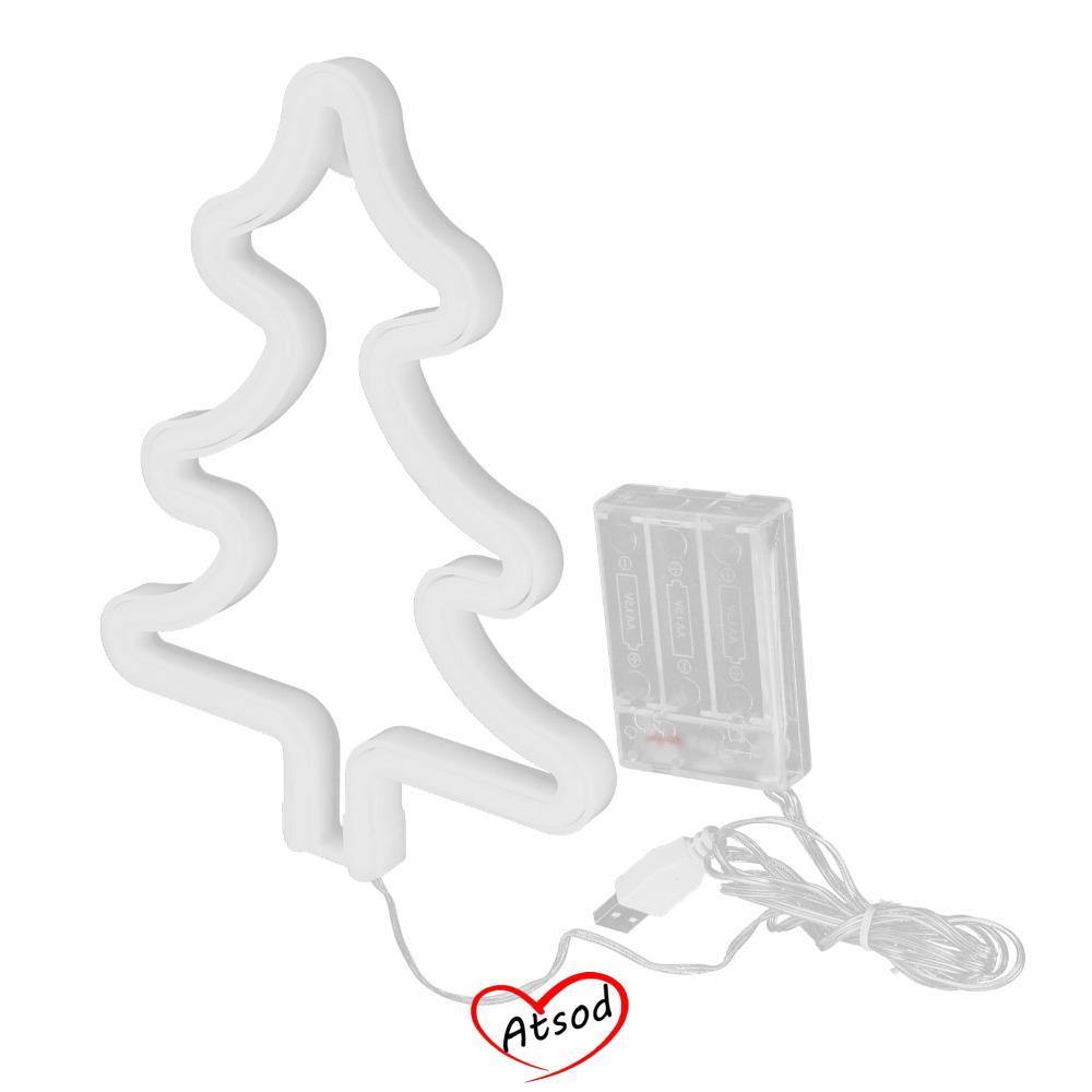 Đèn neon ATSOD, Đèn LED neon cây thông Noel USB hoặc chạy bằng pin, Đèn LED neon 5V hiện đại Trang t