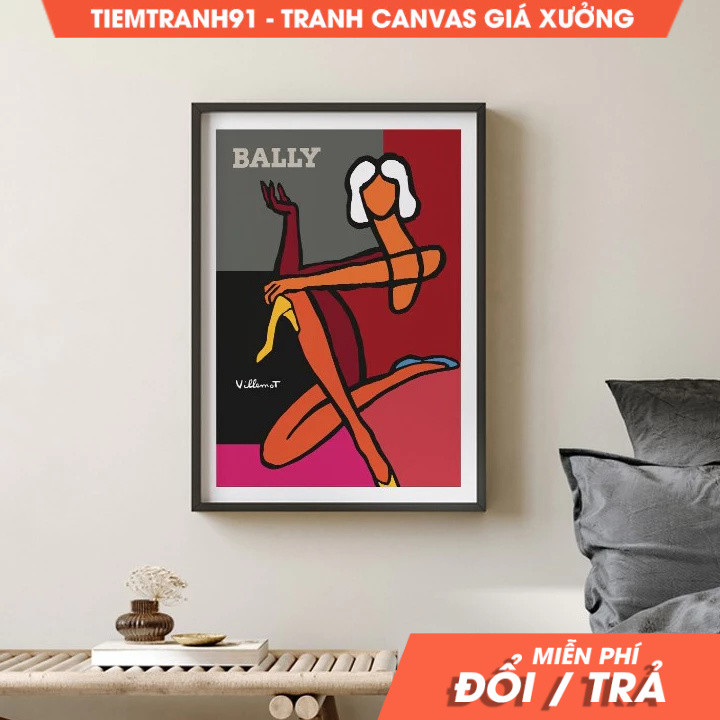 Tranh treo tường, Bernard Villemot, Bally Girl, Bally Diptyque Woman Poster, Wall Art Decor, Home De