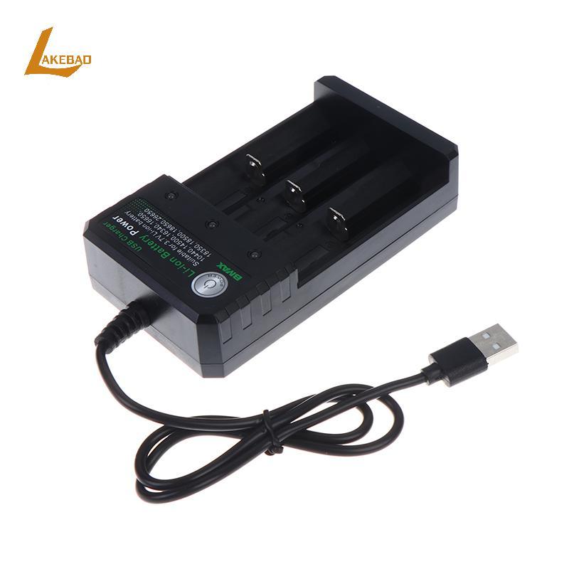 [LAKEBAO] Bộ sạc pin Li-ion 3 khe 18650 Bộ sạc USB Bộ sạc pin Li-ion có thể sạc lại cho pin 18650 [M