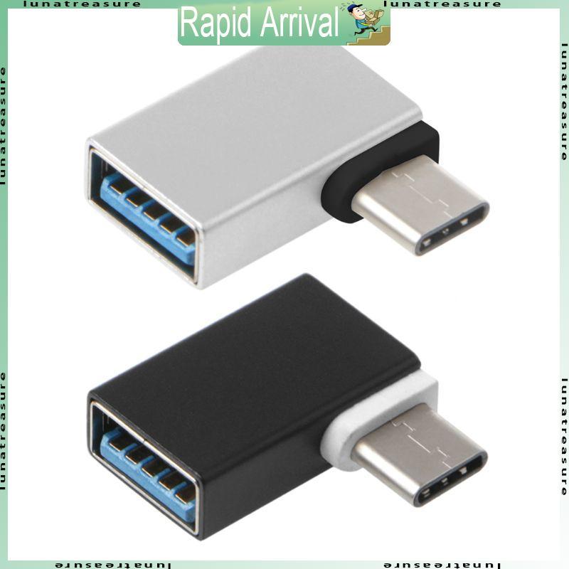 90 Degree Type C To USB 3.0 Female Data OTG Converter For  Android Phone