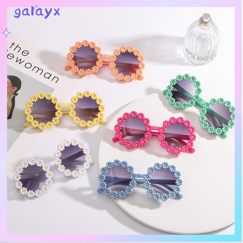 GALAYX Kids Daisy Sunglasses Girls Sun Protection Party Novel Round Frame