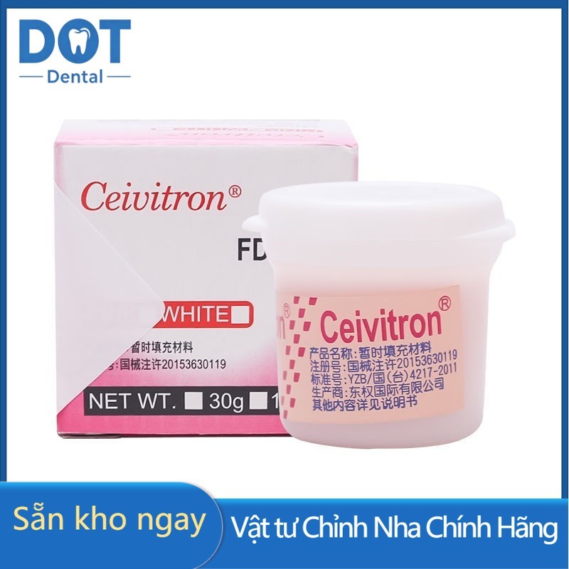 DOT Ceivitron Temporary Dental Filling Paste Vật Liệu Trám Tạm Răng Ceivitron Đài Loan 15g/Lọ Hồng/T