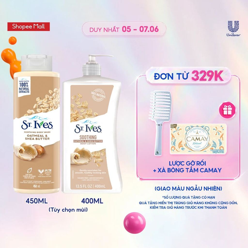 Combo Sữa tắm St.ives 450ml và Sữa dưỡng thể St.ives 400ml (tuỳ chọn)