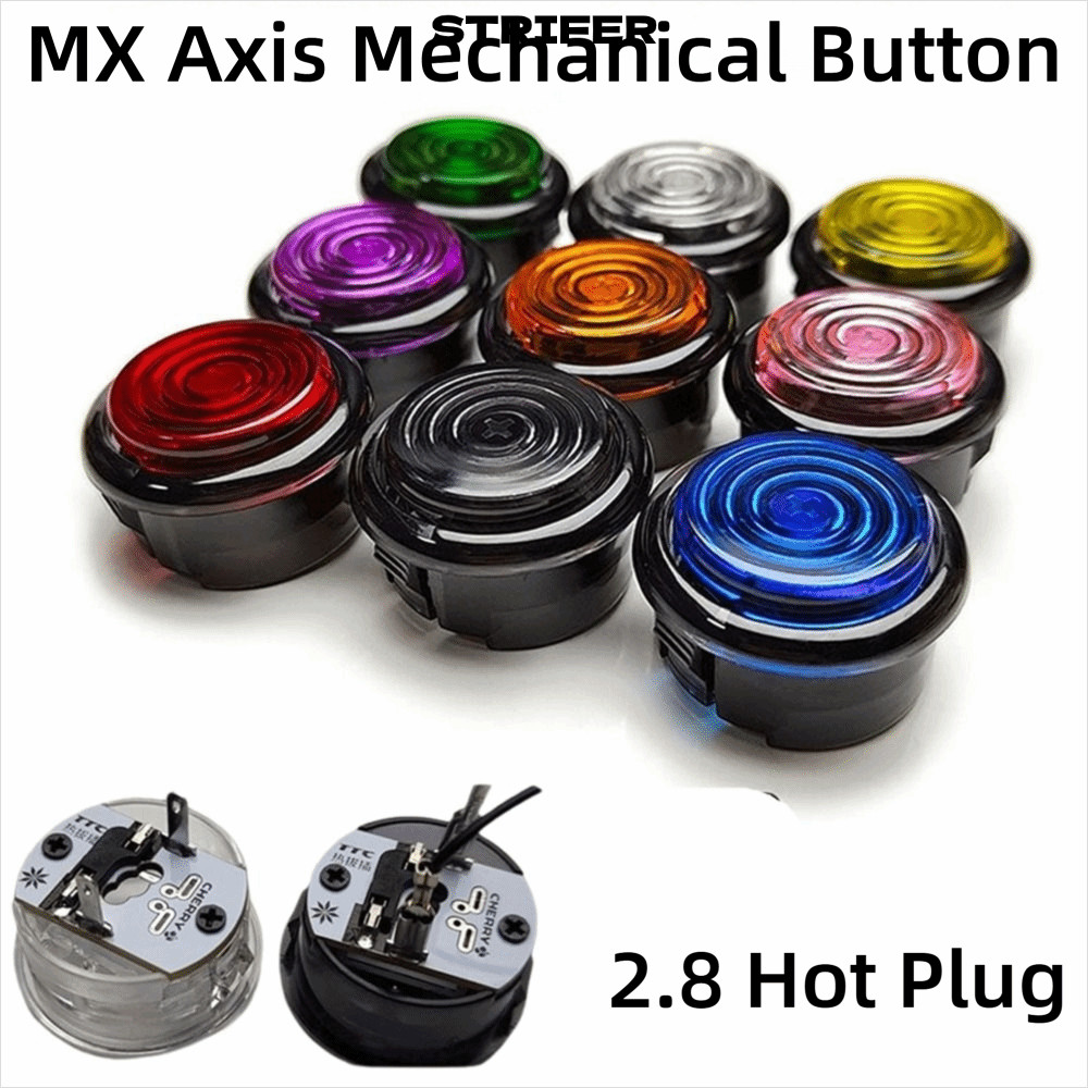 Nút Arcade STRIFER ST-M4, Khung Đen MX Trục Cơ Tương Thích HITBOX Arcade Nút, Nút Điều Khiển Cắm Nón