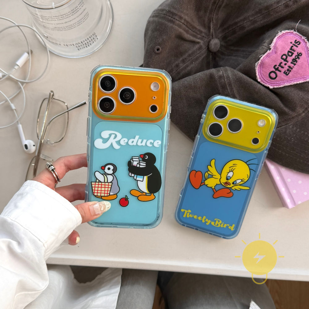 Phone Case For iPhone 17 Pro Max 16 15 TPU Matte Penguin Goose Aesthetic Korean Cute