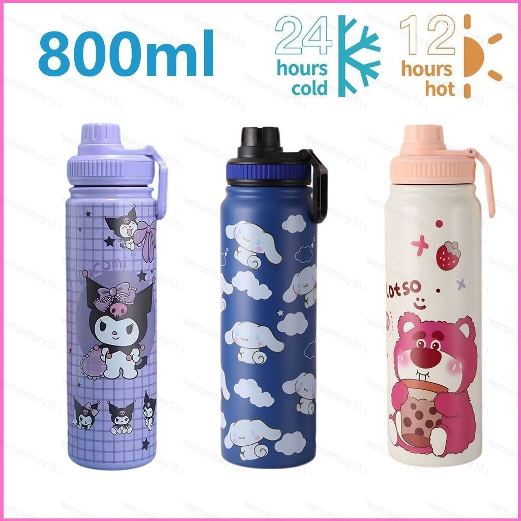 G13 800ml Kuromi Tumbler Bình Nước Inox 304 Giai Điệu Cinnamoroll Cốc Giữ Nhiệt G13